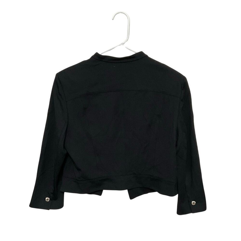 WHBM Double Breasted Stretch Black Cropped Jacket Blazer Women's 10 Medium - Picture 2 of 5